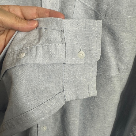 Old Navy Everyday Shirt size XL, linen blend, blue, NEW, fall, casual, office - Picture 5 of 10